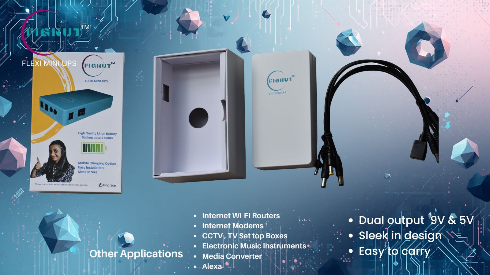 9V DC Flexi Mini UPS